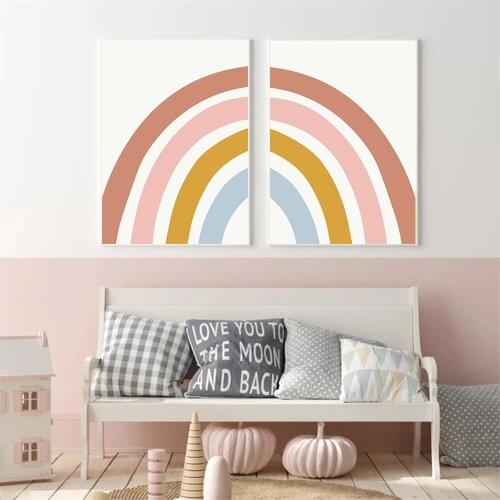 Cartoon Rainbow Posters And Prints Nursery Wall Art Poster Children Canvas Painting Nordic Wall Pictures Baby Kids Room Decor