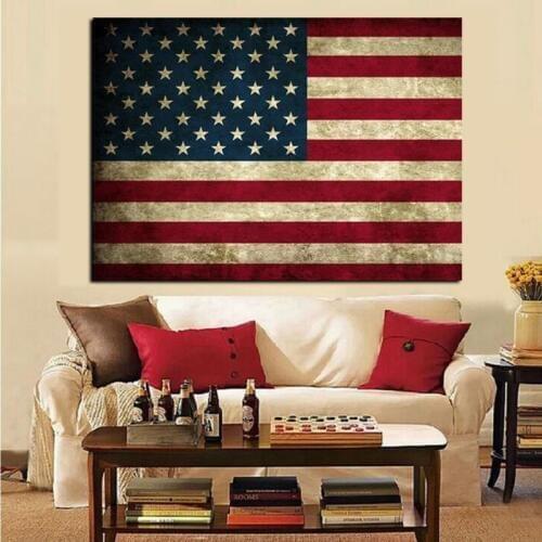 Patriotic July 4th American Flag Diamond Painting Cross Stitch Diamond Embroidery Art Picture Living Wall Room Home Decor Poster
