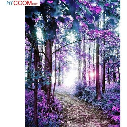 Landscape new arrival DIY Crystal full drill square 5D diamond painting scenery tree cross stitch kit mosaic round rhinestone
