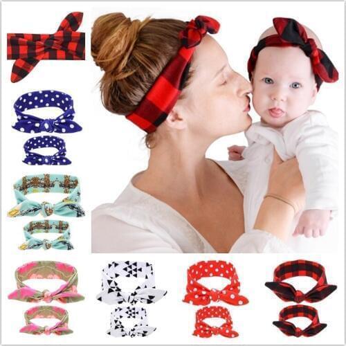 Naturalwell Mommy and Me Top Knots Headwrap Set Topknot Headband Mom and Me Headbands Mom and Daughter turban Set 1set HB536