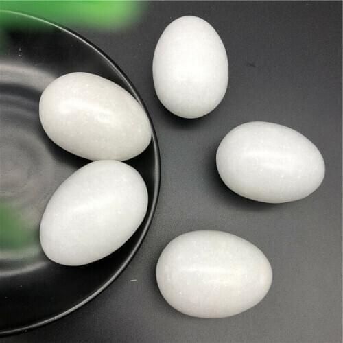 Drop Shipping 1pc Big White Marble Stone Egg Shaped Specimen Gemstone Crystal Healing Reiki Natural Stones and Crystals