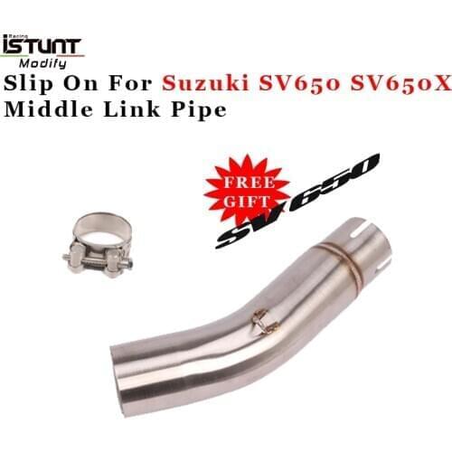 Slip On For Suzuki SV650 SV650X 2016 2017 2018 2019 Motorcycle Exhaust Muffler Escape Modiifed Middle Link Pipe