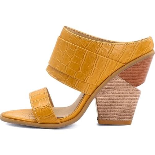 Slippers Casual Shoes Woman 2021Summer Sliver Yellow Mature Lady shoes Wedge Summer Fashion Slipper Women‘s shoes Big size 48