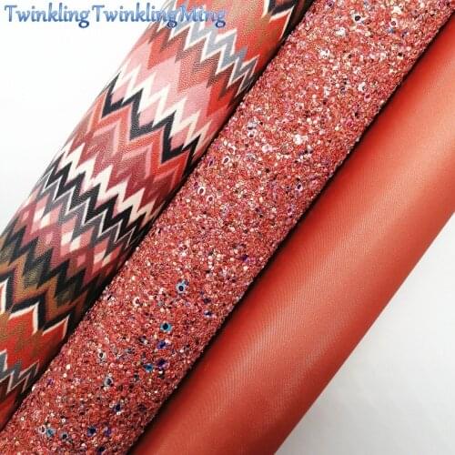 BROWN Glitter Fabirc,Faux Leather Fabric, Folk Custom Synthetic Leather Fabric Sheets For Bow A4 21x29CM Twinkling Ming XM654