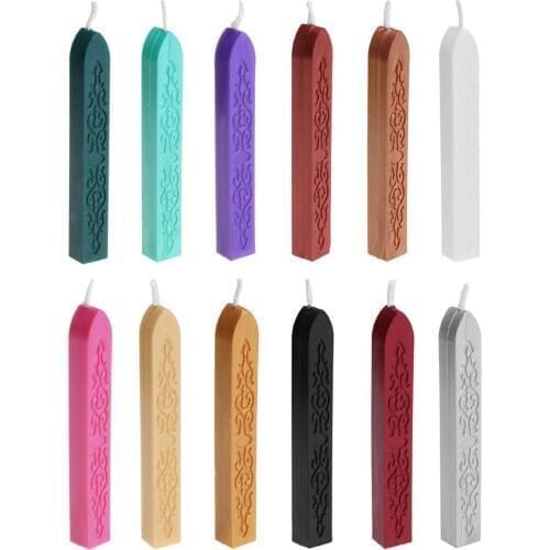 12 Color Sealing Wax Stick Retro Seal Stamps For Letter Wedding Invitations Wick Vintage Sealing Wax Sticks DIY Craft Tools