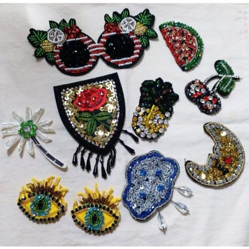 Embroidered beaded patches for clothing sew on eyes Patches DIY parches moon parches appliques