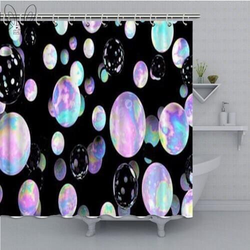 Unicorn colors Bathroom Curtain Holographic Bubbles Waterproof Shower Curtain Polyester Fabric Bath Decor Bathing Cover Shower