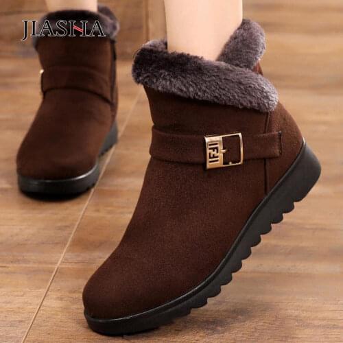 No-slip comfortable winter boots women shoes 2021 new zipper solid plush warm women ankle boots casual shoes woman snow boot