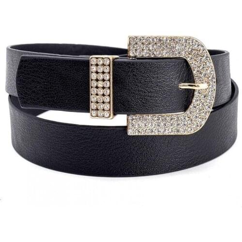 Paçuli Women Black Buckled Leather Look Belt Women 'S Trend Embroidered Vintage Belt female Special Design Belt