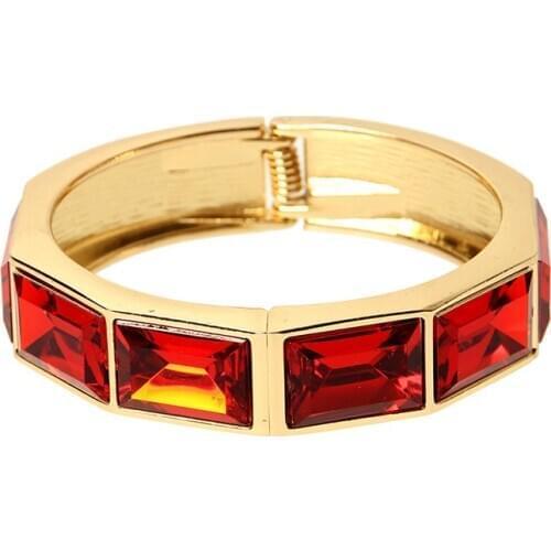 Womens Golden Plated Statement Bangle New Design Cuff Bracelet Bangle for Party Red Black Wholesale