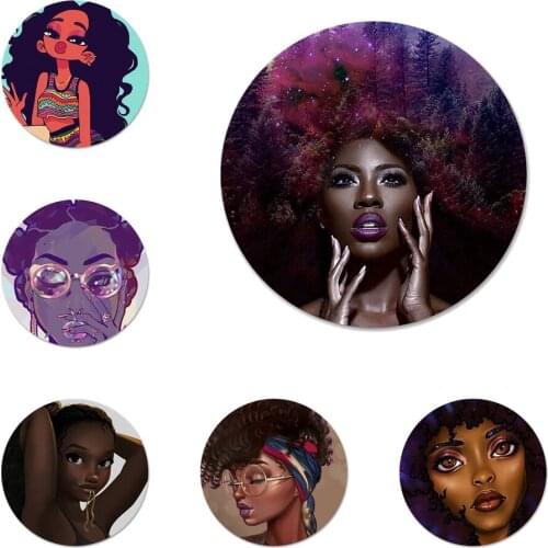 58mm 2bunz Melanin Poppin Aba Icons Pins Badge Decoration Brooches Metal Badges For Backpack Decoration