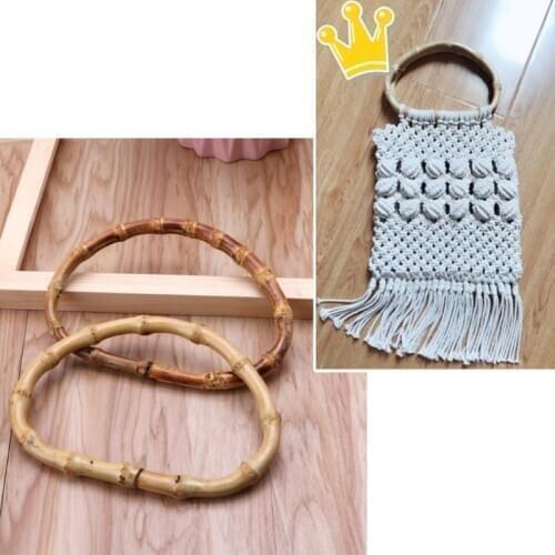 1 x D Shape Bamboo Bag Handle for Handcrafted Handbag DIY Bags Accessories Good Quality 13cm