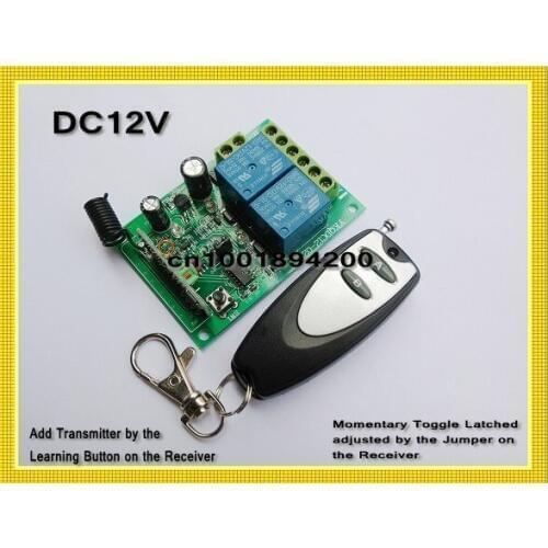 DC12V 2CH Remote Control Switch System Lamp Light LED Door Access Entry Remote Control System Mini Transmitter Learning Receive