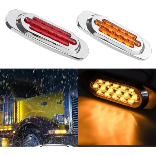 16 LED Flash Light Red Yellow For Truck Trailer Van Bus Corner Side Marker Lights Car Turn Signal Light 12V/24V Outline Lamp