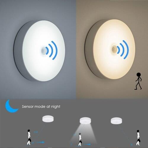 2-6pcs Night Motion Sensor Porch Path Fence Garden Stairs Corridor Emergency Sconce usb charged led cabinet lamp night light war