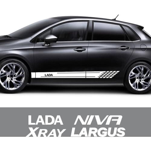 2PCS Car Door Side Stickers For Lada LARGUS Fl NIVA Bronto Xray Narxi Auto Accessories Vinyl Film Decoration Decal