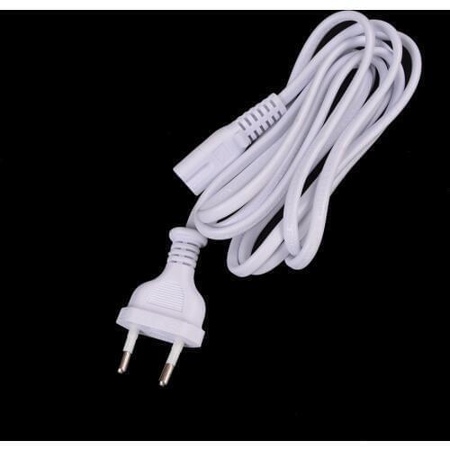 2-prong power cord White 1.5M EU European Port AC Power Cord Cable Slim Power Cable for most printer&laptop adapters