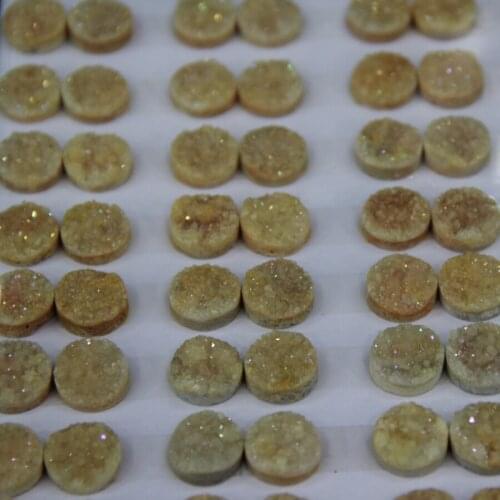 20pcs 6Colors Druzy Electroplting Nonporous Gems Stone Beads, Round Jewelry Beaded Making Suppliers Crafts Necklace