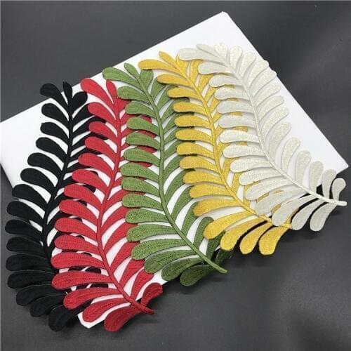 20pcs Leaf Patches For Clothing Sew On Patches Shoes Bags Decorative Applications Repair Embroidery Patch Sticker Sewing DIY