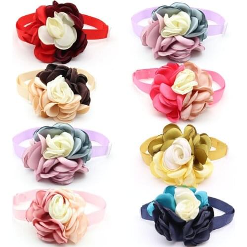30 Pcs Pet Dog Product Flower Design Puppy Dog Cat Bow Tie Adjustable Pet Dog Collar Dog Bow Tie Pet Supplies Dog Accessories