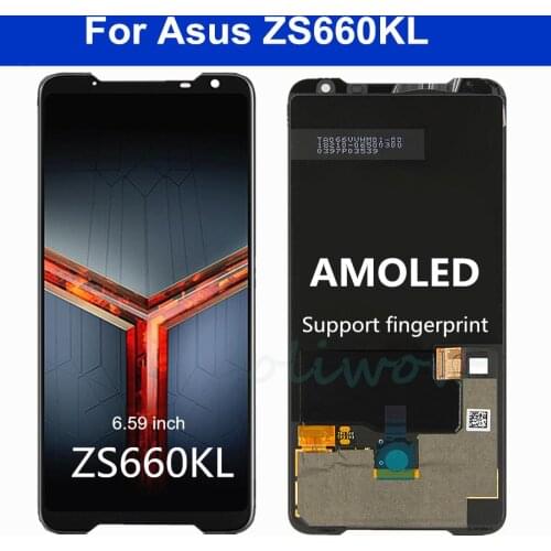 6.59" AMOLED For ASUS ROG Phone 2 Phone2 PhoneII ZS660KL LCD Display Touch Screen Digitizer Glass Assembly For Asus ZS660KL LCD