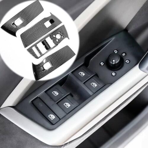 ABS Matte/Carbon fibre For Audi Q3 2019 2020 Accessories LHD Door Window glass Lift Control Switch Panel Cover Trims Car Styling