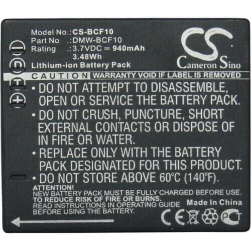 Cameron Sino 940mah battery for PANASONIC Lumix DMC-FS4K DMC-F3P DMC-FS15 DMC-TS3R DMC-TS4A DMC-FX40EG-S CGA-S/106B CGA-S009E