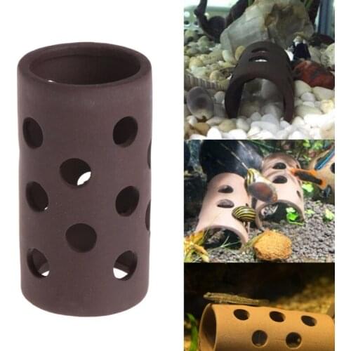 1PC Aquarium Tank Tube Breeding Hiding Cave Shelter With Holes For Fish Shrimp Plant JUN-4A