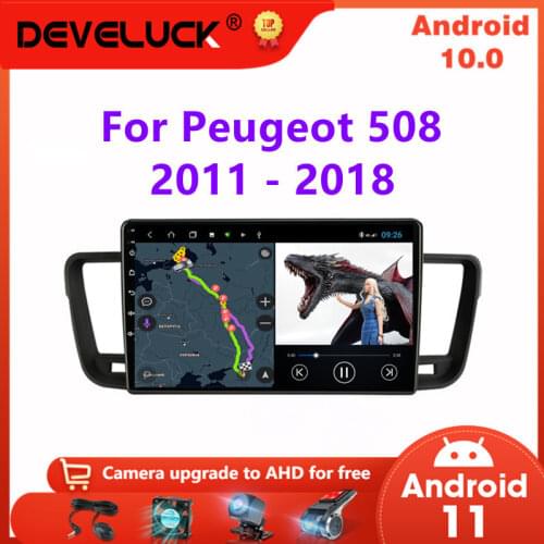 Android 10.0 2 Din Car Radio For Peugeot 508 2011 2012 2013 - 2018 Multimedia Video Player Navigation 4G+Wifi GPS RDS Stereo DVD