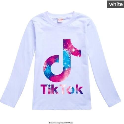 Tik Tok Children T-shirt Cartoon Boys Girls Long Sleeve Clothes Tik Tok Tshirt Christmas Fashion Tees Toddler Costume