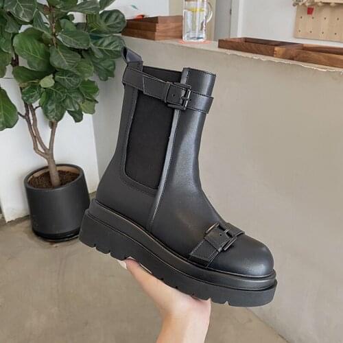 Designer Shoes for Women Heels Ankle Boots Female Booties Woman Nice Chelsea Black Platform Boots Women Fashion Punk Rain Shoes