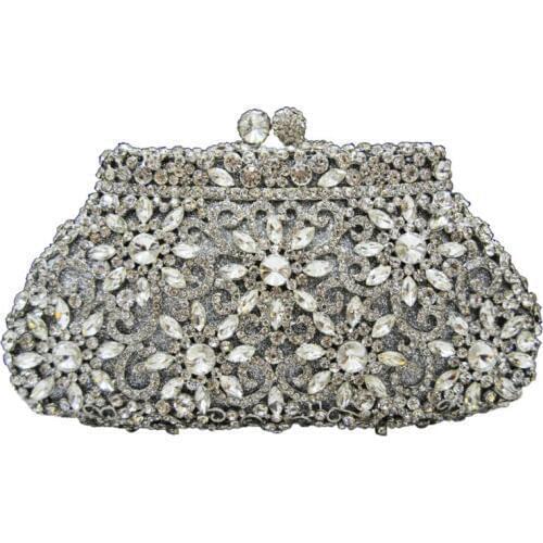 Europe Crown Pattern Rhinestone Clutch Bag Multicolor Diamond Dinner Bag Lady Crystal Evening Bag with Golden Chain Purse 88159