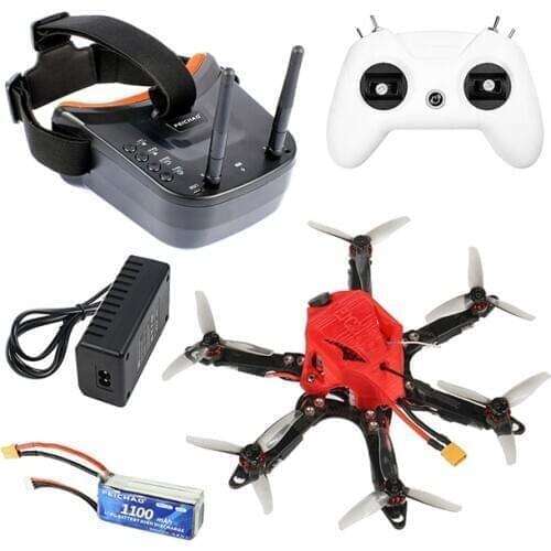 FEICHAO 175mm Six-Axle Mini Airframe DIY FPV Racing Drone with 1/1.8" 1200TVL 2.1mm+ND filter FPV Goggles T8S/FS-i6 FS I6 TX