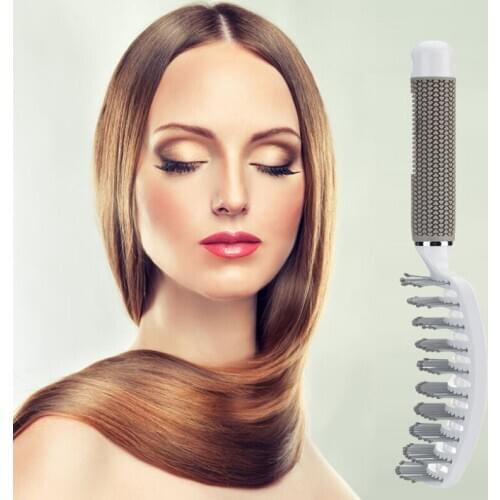 Bristle Hair Comb for Men&Women Massage Brush Rounded Head Hair Styling Tools Hollow Design