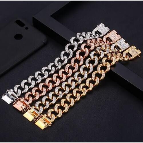 Janekelly Zircon Elements hemp rope shape Crystal Bracelet Fashion Punk Hiphop Rock Jewelry Made with Wholesale