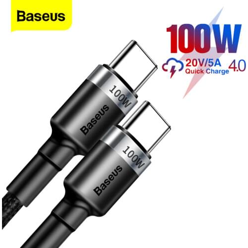 Baseus PD 100W USB C To Type C Cable QC 3.0 Quick Charge 4.0 Data Cable Fast Charging For Samsung Xiaomi Macbook Pro USB C Cable