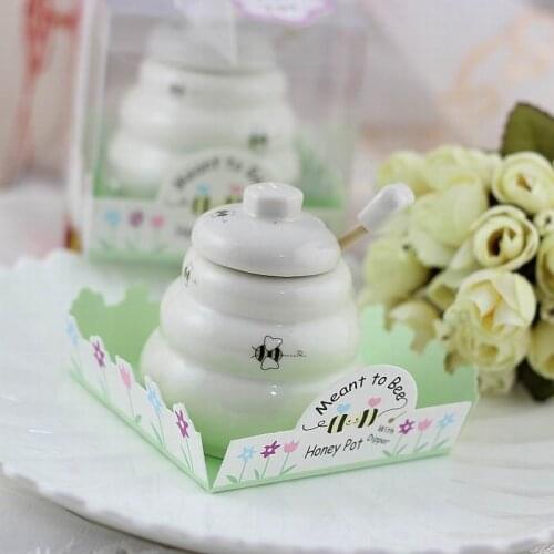 New Arrive 50pcs/Lot Meant to Bee Ceramic Honey Pot wedding favor baby shower party birthday gift children guest gift present