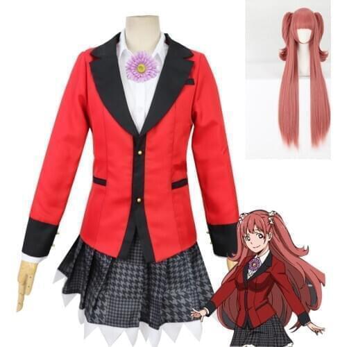 Anime Kakegurui Cosplay Costume Jabami Yumeko Saotome Mary Momobami Kirari COSPLAY Costume Jk school uniform and Wig + Wig Cap