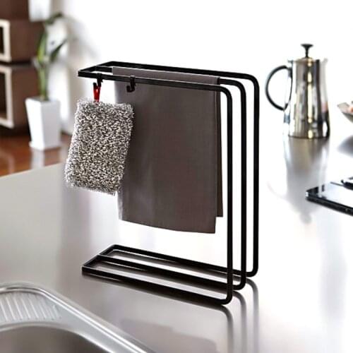 Kitchen Dishcloth Towel Storage Drain Rack Desktop Drying Storage Finishing Rack