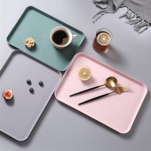 Multi Nordic Creative Multi-function Rectangular Plastic Tray Storage Tray Kitchen Supplies Home Kitchen Fruit Dessert Tray