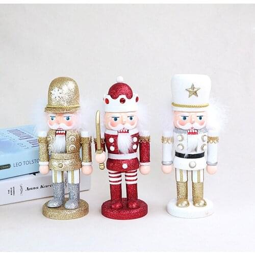 New 25Cm High Christmas Holiday Nutcracker Fat Soldiers HY Type 2 Vintage German Wooden Table Walnut Toy Zakka Dolls