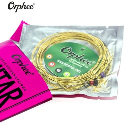 Orphee 6pcs/Set TX640 Acoustic Guitar String Brass Hexagonal Carbon Steel Core Strings For Musical Instruments Guitars Strings