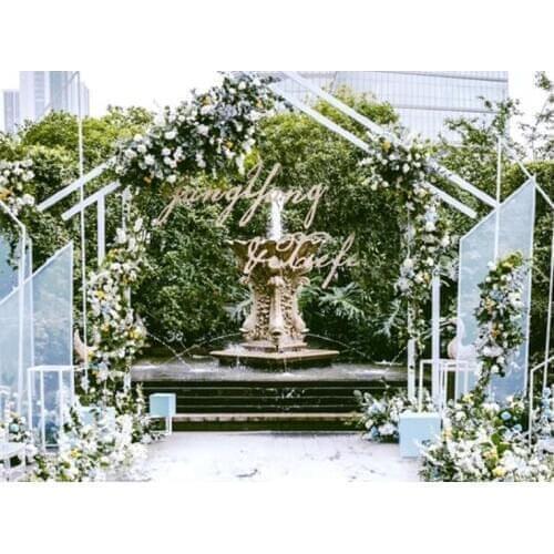 Pentagonal Geometric Frame Outdoor Forest Wedding Scene Decoration Door