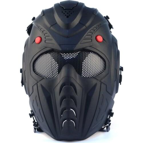 Paintball Full Face Tactical Mask Timemen Skull PC Lens Steel Mesh Safety Mask Military Hunting Airsoft Combat Protective Mask