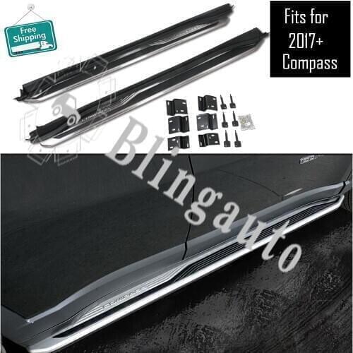 Fits for Jeep Compass 2017-2020 2Pcs left right running board side steps nerf bar car pedal side stairs