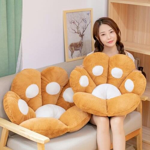 Cute Cat Paw Back Pillows Plush Chair Cushion Animal Child Seat Cushion Sofa Mat Home Sofa Indoor Floor Winter Birthday Gift