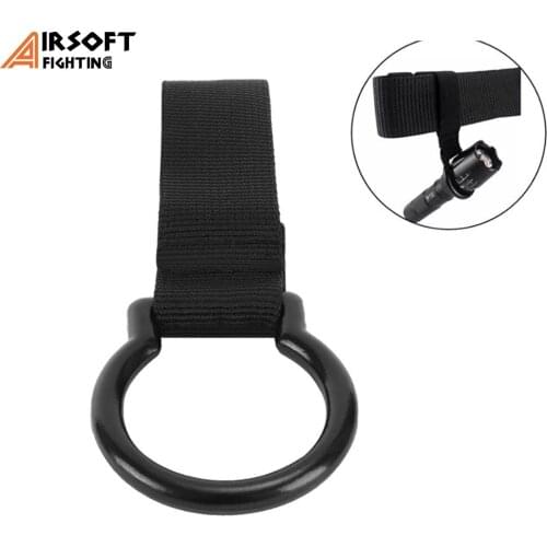 Tactical Slide-On Belt Ring Quick Draw Flashlight Clip Clasp Webbing Carabiner High-Duty Key Hook Outdoor Hanging Belt Buckle