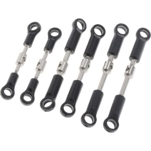 MagiDeal Metal 6pcs 144001 Servo Linkage Pull Rod For Wltoys RC Buggy Upgrade
