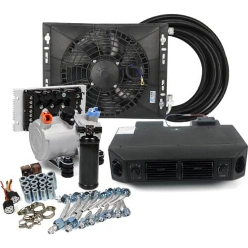 Universal 12V 24V Auto Electric Air Conditioning Compressor Evaporator Assembly Kit for Car Van Truck Tractor A/C Conditioner