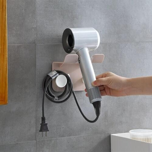 Bathroom hair dryer rack Toilet hair dryer storage rack Wall-mounted hair dryer bracket rack free punching